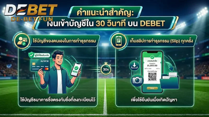 ข้อควรระวังสำคัญเพื่อให้เงินเข้าบัญชีภายใน 30 วินาที