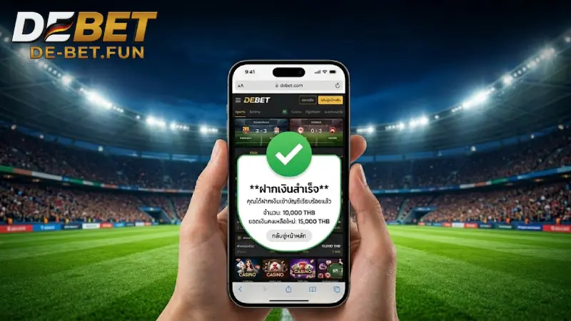 ฝากเงิน DEBET ระบบออโต้รวดเร็ว รองรับธนาคารไทยและ Crypto USDT